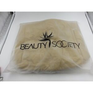 Unused Beauty Society Tote Bag Womens Large Beige Quilted Floral Zip